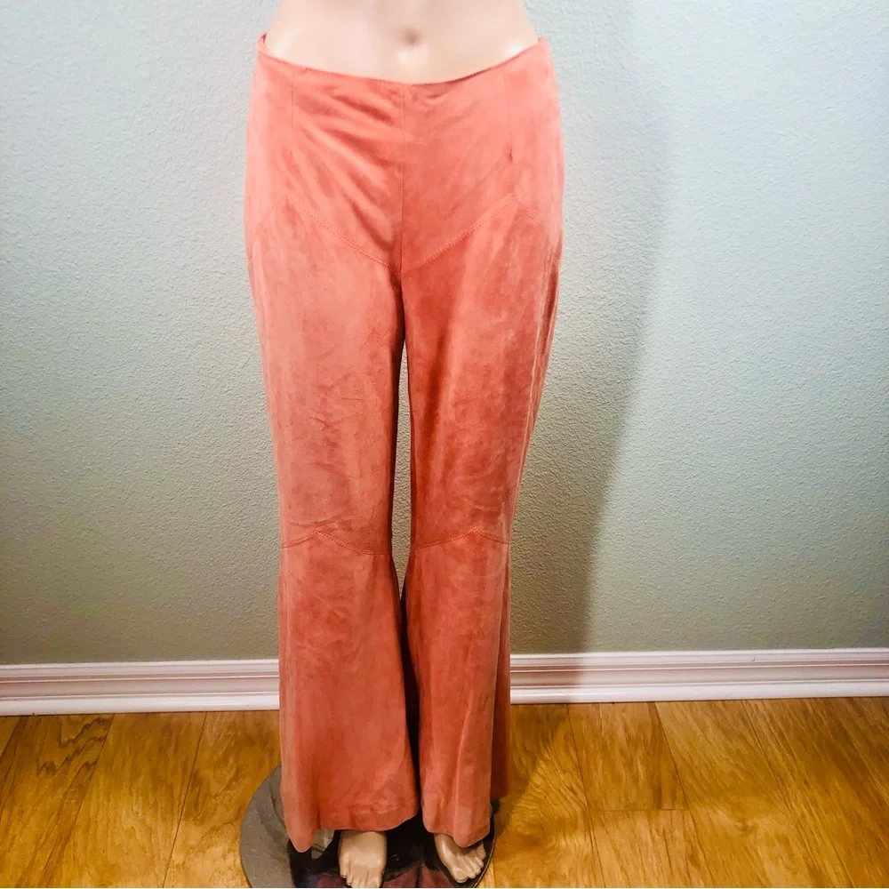 Valentino coral suede flare pants Sz 6 - Picture 16 of 16